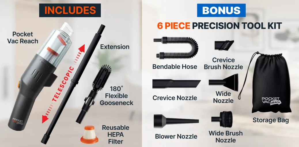 Pocket Vac Reach - Includes